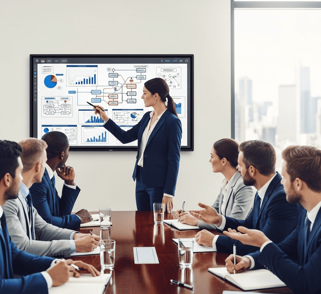 Business meetings with interactive panel