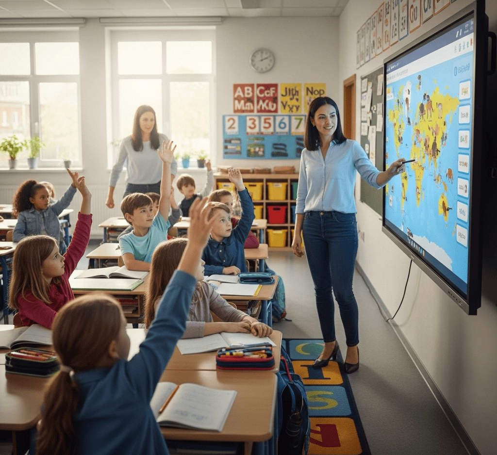 Interactive classroom with touch panel